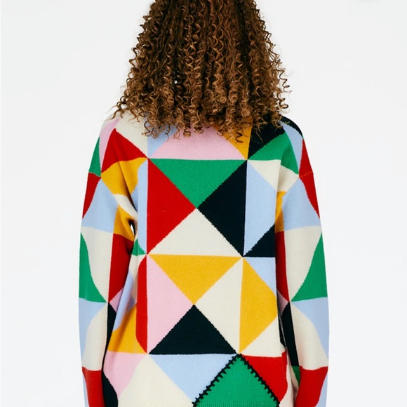 Tibi intarsia patchwork sweater size S - Picture 2 of 6